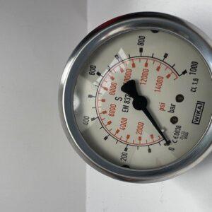 MANOMETRO GLIC DE DIM 63 SP 1/4 0-25 DOBLE ESCALA 350 PSI 25 BAR