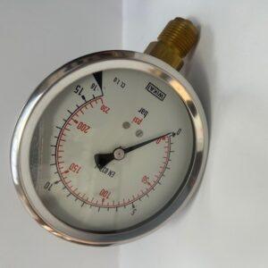 MANOMETRO GLIC DIM 100 SV 1/2 0-16 BAR Y DE 0 A 230 PSI